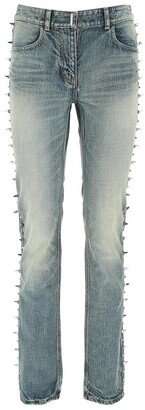 Stud Detail Straight Leg Jeans