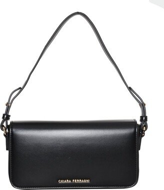 Envelope Logo-Lettering Foldover Top Shoulder Bag