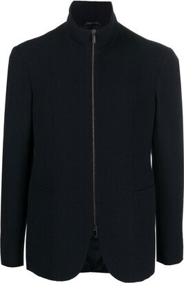 Zip-Up Funnel-Neck Blazer