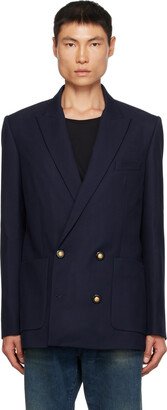 Navy Double-Breasted Blazer-AB