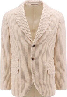 Single-Breasted Corduroy Blazer-AE