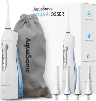 AQUASONIC White Water Flosser with 4 Tips & Travel Pouch