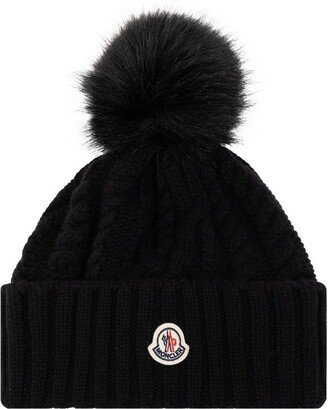 Pom-Pom Knitted Beanie-AB