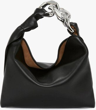 Small Chain Hobo Shoulder Bag In Black