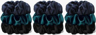 Mommesilk Pure Silk Scrunchies 9PCS - Winter Moonlight, Normal