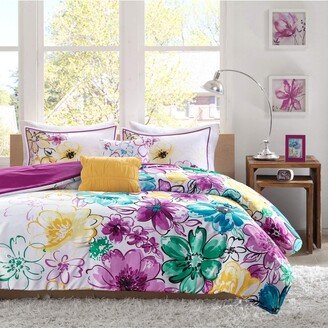 Gracie Mills 5-pc Olivia 5 Piece Comforter Set, Blue - Full/Queen