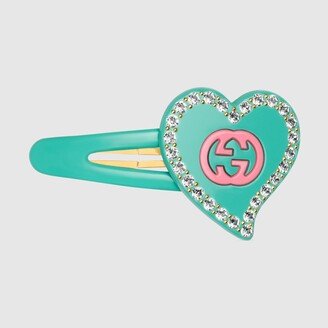 Interlocking G heart hair clip-AD