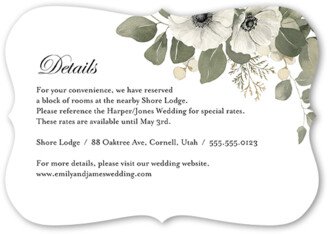 Enclosure Cards: Emerging Floral Wedding Enclosure Card, Grey, Pearl Shimmer Cardstock, Bracket