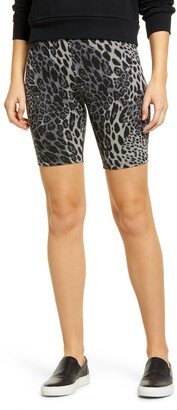 Animal Print Stretch Cotton Bike Shorts