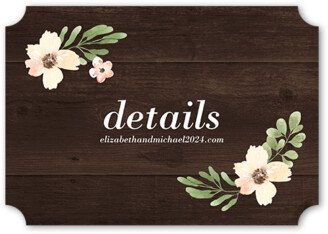 Enclosure Cards: Old Fashioned Floral Wedding Enclosure Card, Brown, Matte, Signature Smooth Cardstock, Ticket