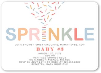 Baby Shower Invitations: Sprinkles Baby Shower Invitation, White, 5X7, Standard Smooth Cardstock, Rounded