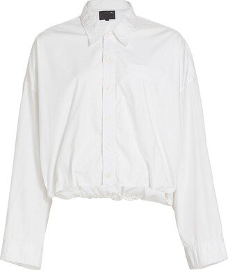 Gathered Hem Tailored Shirt