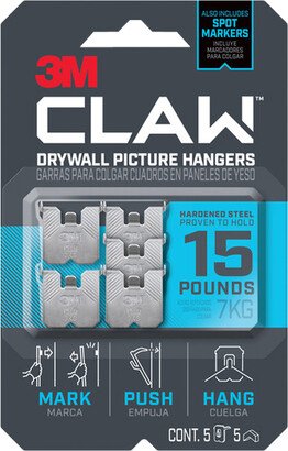 3M Claw 15 LB Drywall Hook ValuePack — Spot Marker Pkg/5