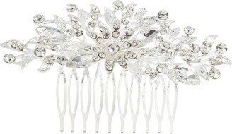 Unique Bargains Women's Rhinestone Hair Bride Wedding Comb 1 Pc Silver Tone 3.94