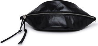 Black Leather Belt Bag