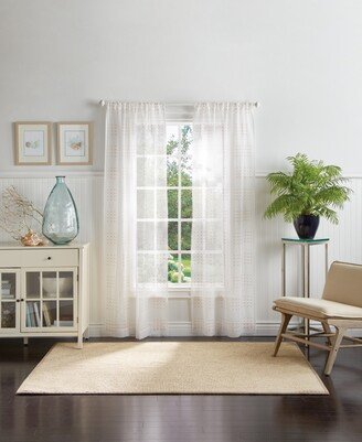 Martha Stewart Collection Montauk Clip Poletop Sheer Curtain Panel, 84