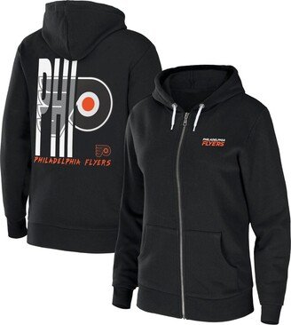 Women's Wear by Erin Andrews Black Philadelphia Flyers Sponge Fleece Full-Zip Hoodie