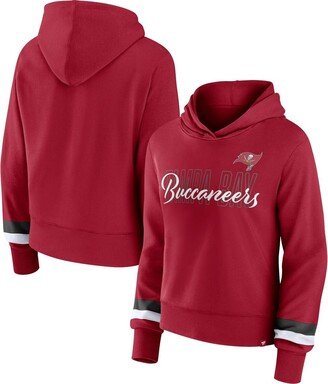 Women's Branded Red Tampa Bay Buccaneers Over Under Pullover Hoodie