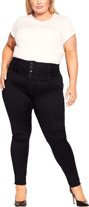 City Chic Women's Apparel City Chic Plus Size Jean Harley CST SK R in Black