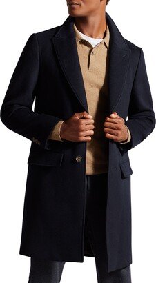 Peak Lapel Wool Blend Coat