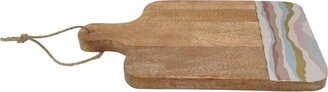 Wood 13 in. Brown Everyday Wavy Cutting Board