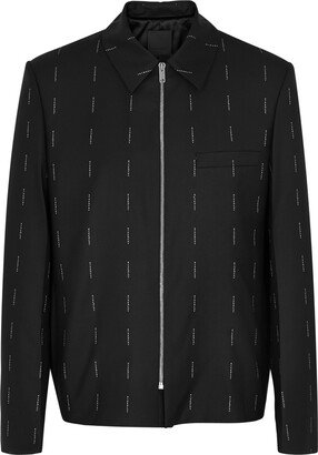 Logo-jacquard Wool Jacket