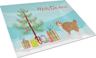 CK4653LCB Manx No.2 Cat Merry Christmas Glass Cutting Board