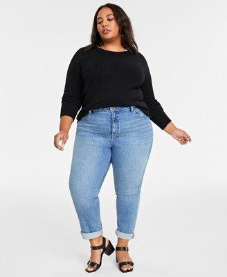 On 34th Plus Size High-Rise Straight-Leg Jeans, Regular and Short Lengths, Created for Macy's