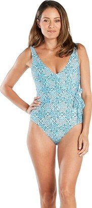 Wrap One-Piece (Montrose Olive Multi) Women's Swimsuits One Piece