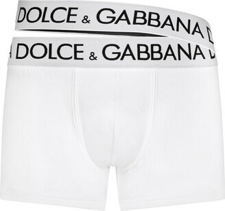 Logo-Waist Cotton Boxer Briefs