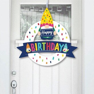 Big Dot Of Happiness Gnome Birthday - Outdoor Happy Birthday Party Decor - Front Door Wreath