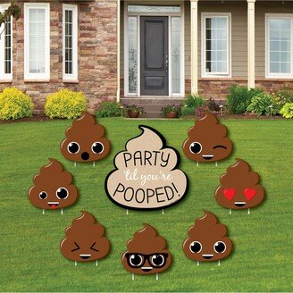 Big Dot Of Happiness Til You're Pooped - Outdoor Lawn Decor - Poop Emoji Yard Signs - Set of 8