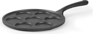 COMMERCIAL CHEF Cast Iron Pancake Pan, Makes 7 Mini Silver Dollar Pancakes