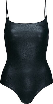 Faux-Leather Camisole Bodysuit