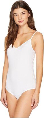 Cotton Sensation Spaghetti Bodysuit (White) Women's Jumpsuit & Rompers One Piece