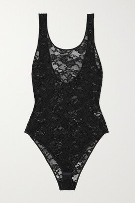 O-lover Stretch-lace Bodysuit - Black