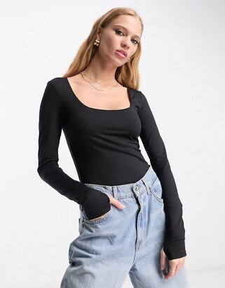 x Moa Mattsson long sleeve bodysuit in black