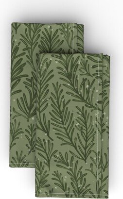 Cloth Napkins: Snow - Green Cloth Napkin, Longleaf Sateen Grand, Green