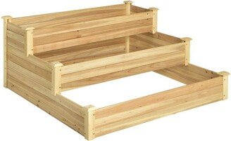 Slickblue 3-Tier Raised Garden Bed Wood Planter Kit for Flower Vegetable Herb