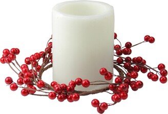 Northlight Shiny Berries Artificial Christmas Candle Holder Ring, 9