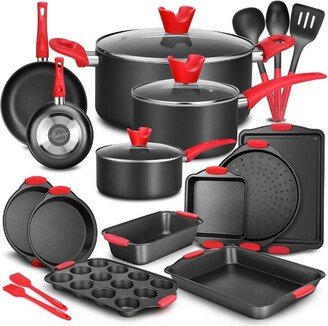 Kitchenware Pots & Pans - High qualified Basic Kitchen Cookware Set, Non-Stick Bakeware with Utensils (21-Piece Set)