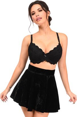 Daisy Corsets Women's Plus Size Black Velvet Skirt