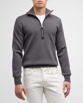 Men's Micro-Rib Wool Half-Zip Sweater