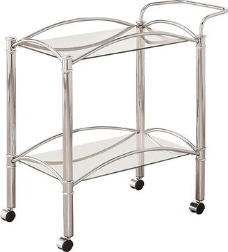 Beautiful Metal Serving Cart, Silver