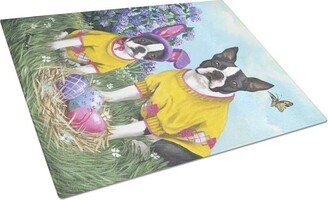 PPP3037LCB Boston Terrier Easter Bunny Glass Cutting Board