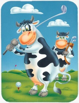 APH0535LCB Cow Playing Golf Glass Cutting Board