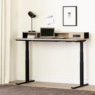 South Shore Kozack Adjustable Height Standing Desk with Built In Power Bar