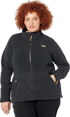 Plus Size Mountain Classic Fleece Jacket (Black) Women's Coat