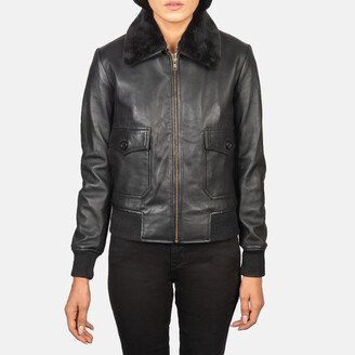 Stella G-1 Black Leather Bomber Jacket