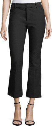 Stretch-Cotton Cropped Flare Trousers